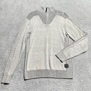 Projek Raw Quarter Zip Sweater Gray Ribbed Knit Men’s Size M PRG Original